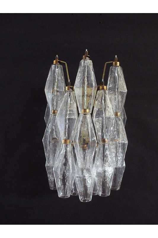 Настенный светильник Murano Wall Lamp 16 Clear Poliedri Glass