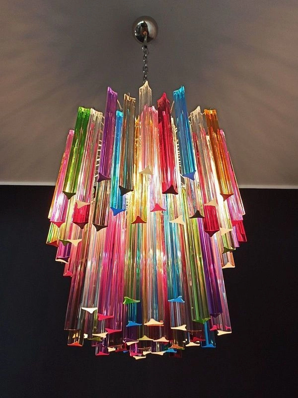 Винтажная люстра Murano Chandelier 107-1 Multicolored Prism Glasses
