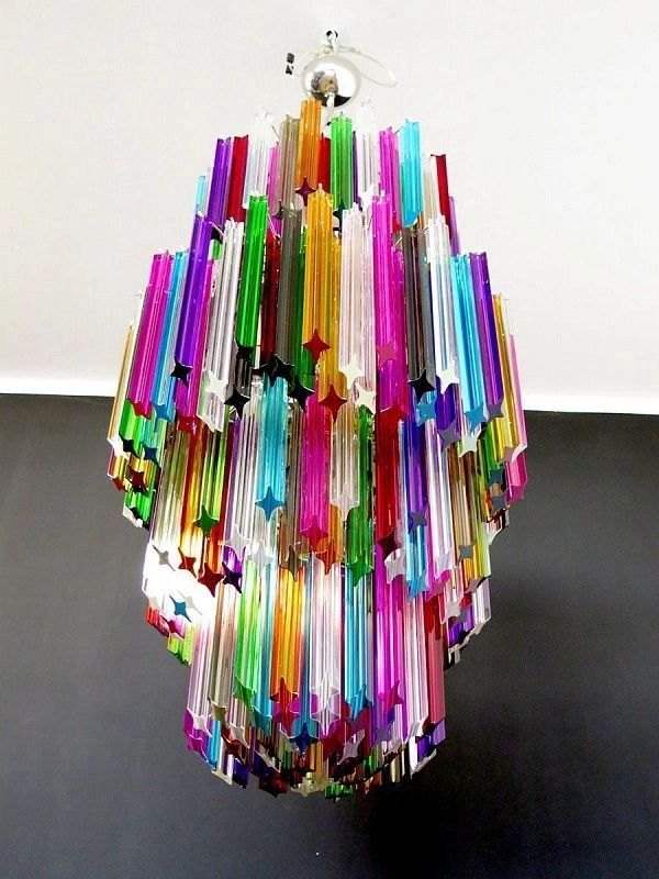 Винтажная люстра Murano Chandelier 242 Multicolored Prism Glass