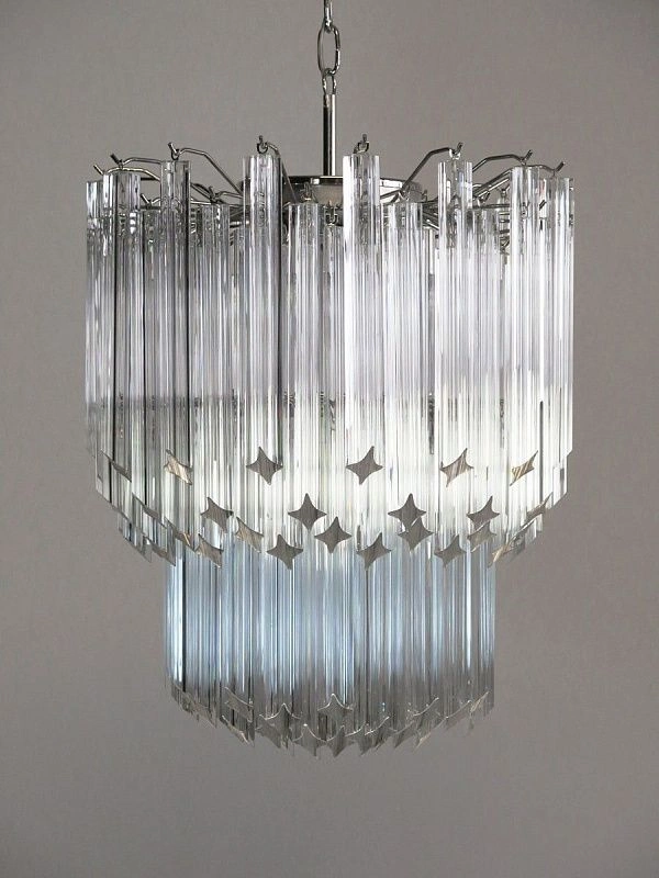 Винтажная люстра Murano Chandelier 107 Clear Prism Glass