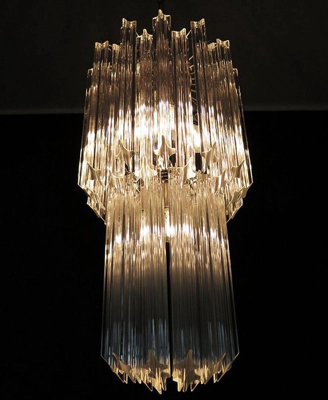 Винтажная люстра Murano Chandelier 46 Clear Prism Glass