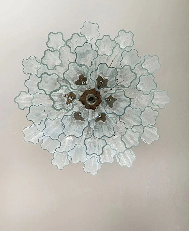 Винтажная люстра Murano Chandelier 36 Clear Glass Tubes