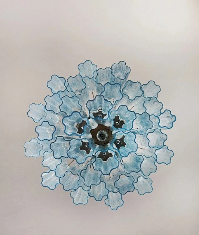 Винтажная люстра Murano Chandelier 36 Blue Glass Tubes