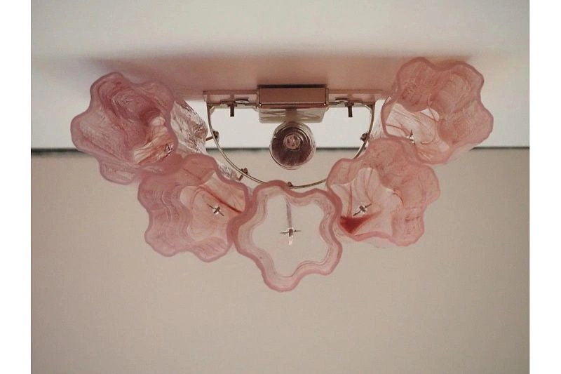 Настенный светильник Murano Wall Lamp 5 Pink Alabaster Glass Tubes