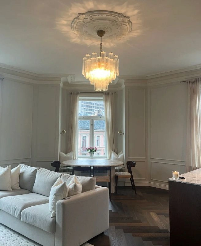 Винтажная люстра Murano Chandelier 36 Clear Glass Tubes