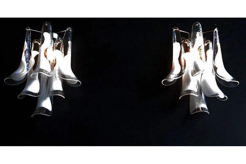 Настенный светильник Murano Wall Lamp 6 White Petal Glass