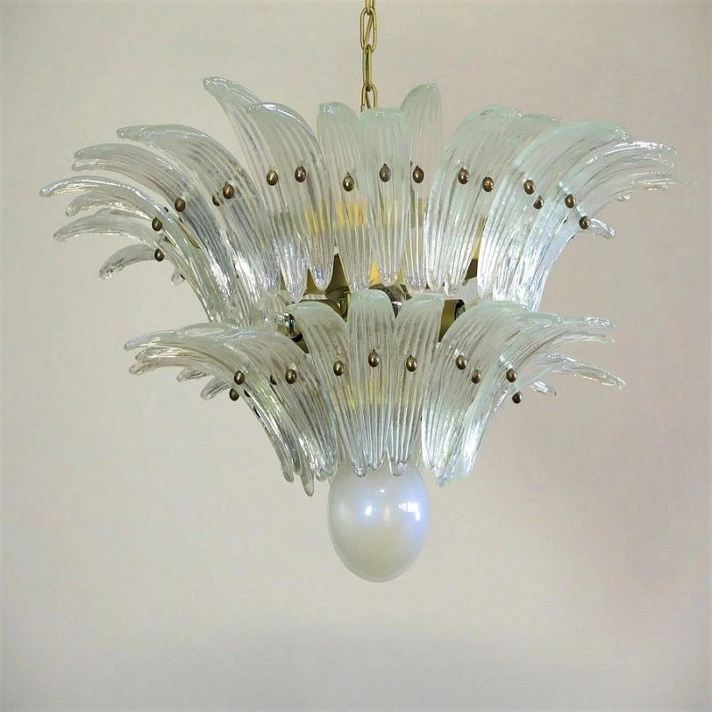 Винтажная люстра Murano Chandelier 58 Iris-Clear Palmette Glass
