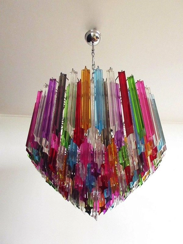 Винтажная люстра Murano Chandelier 163 Multi-Colored Prism Glass