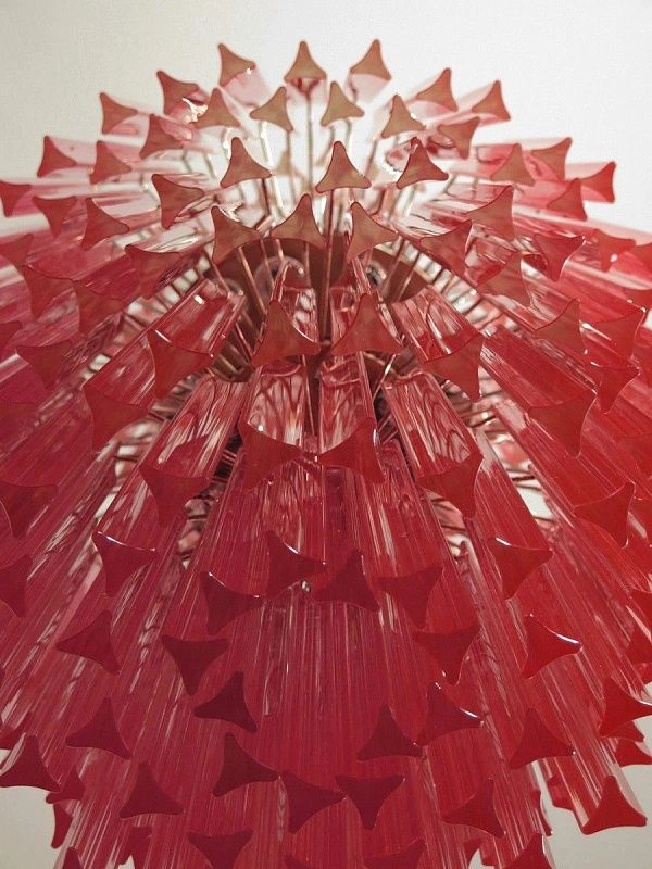 Винтажная люстра Murano Chandelier 242 Pink Prism Glass