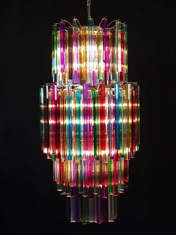 Винтажная люстра Murano Chandelier 242-1 Multicolored Prism Glasses