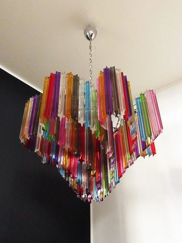 Винтажная люстра Murano Chandelier 200-1 Multicolored Prism Glasses