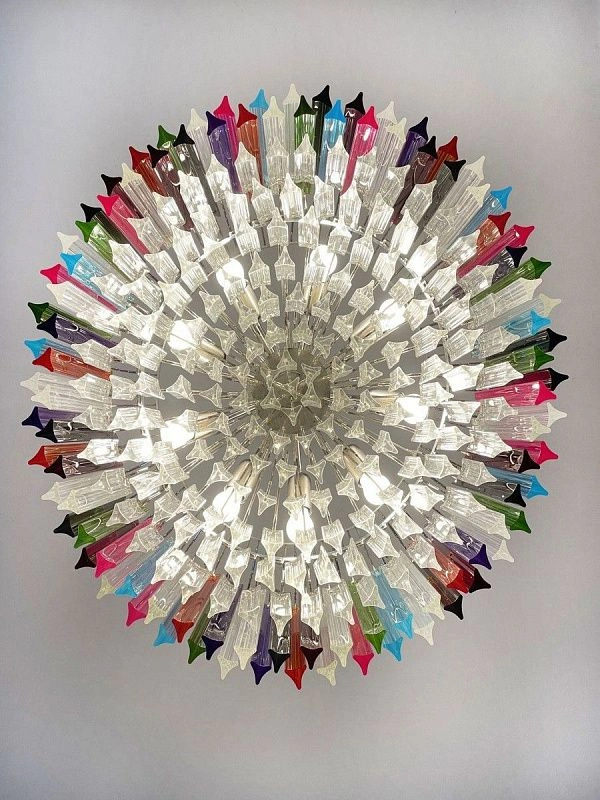 Винтажная люстра Murano Chandelier 265 Multicolored Prism Glass