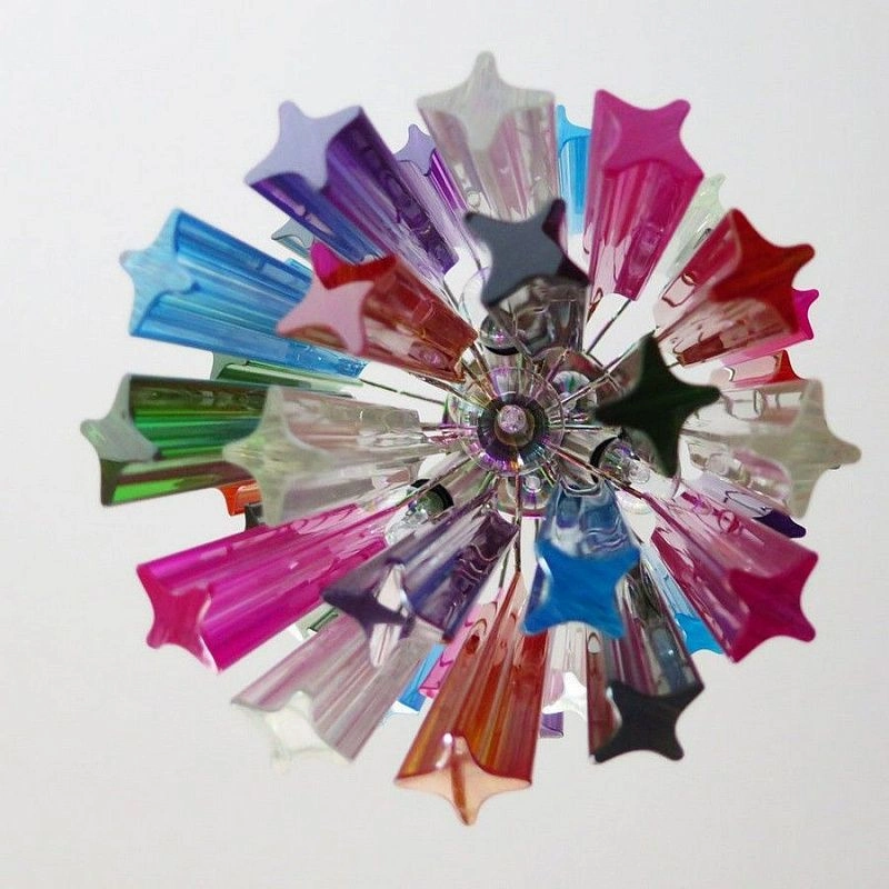 Винтажная люстра Murano Chandelier 46 Multicolored Prism Glass