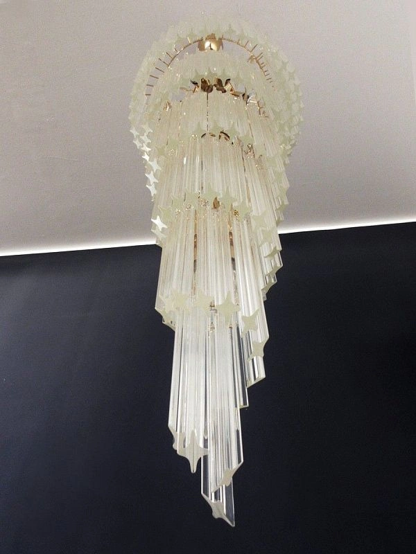 Винтажная люстра Murano Chandelier 166 Clear Prism Glass