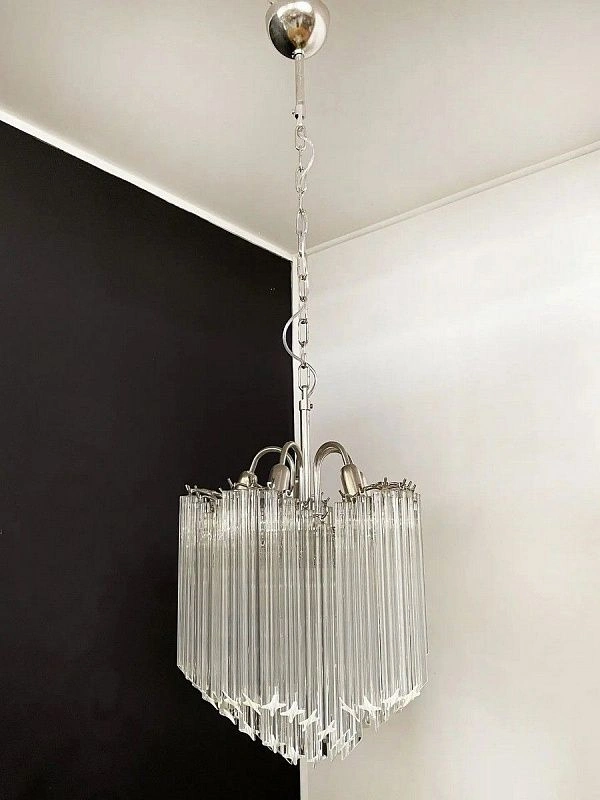 Винтажная люстра Murano Chandelier 60 Clear Prism Glass