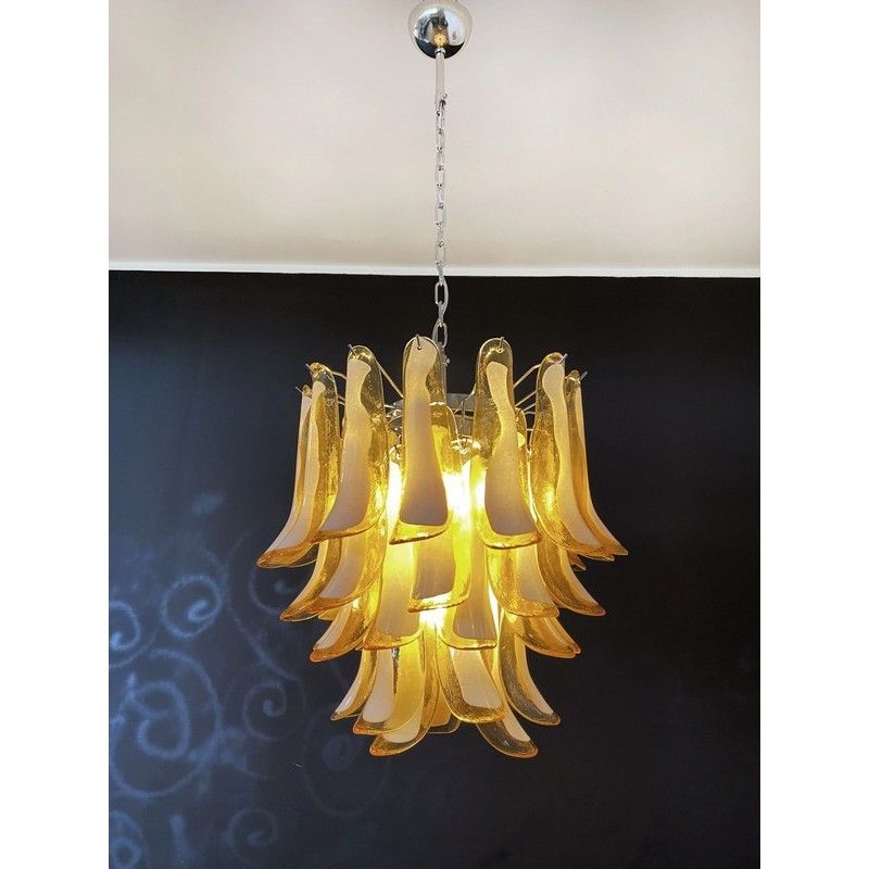 Винтажная люстра Murano Chandelier 41 Caramel-Colored Petal Glass