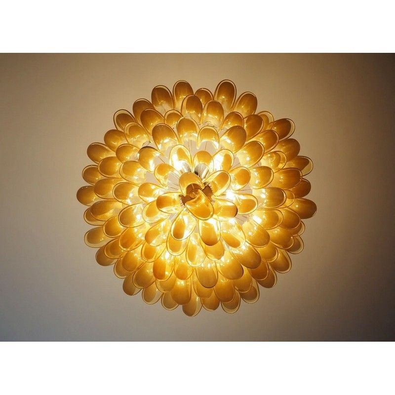 Винтажная люстра Murano Chandelier 101 Caramel-Colored Petal Glass
