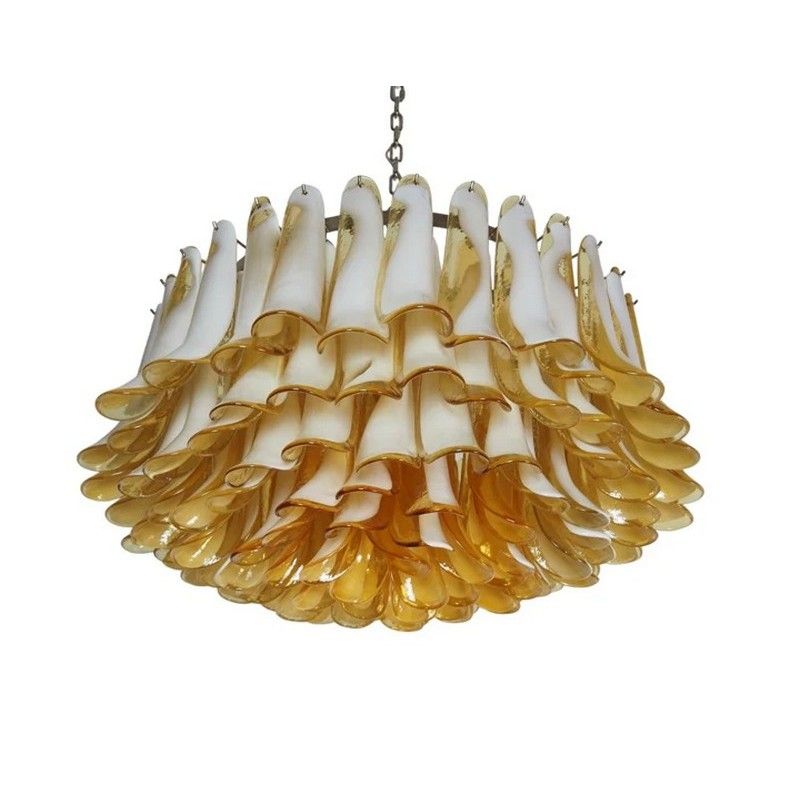 Винтажная люстра Murano Chandelier 101 Caramel-Colored Petal Glass