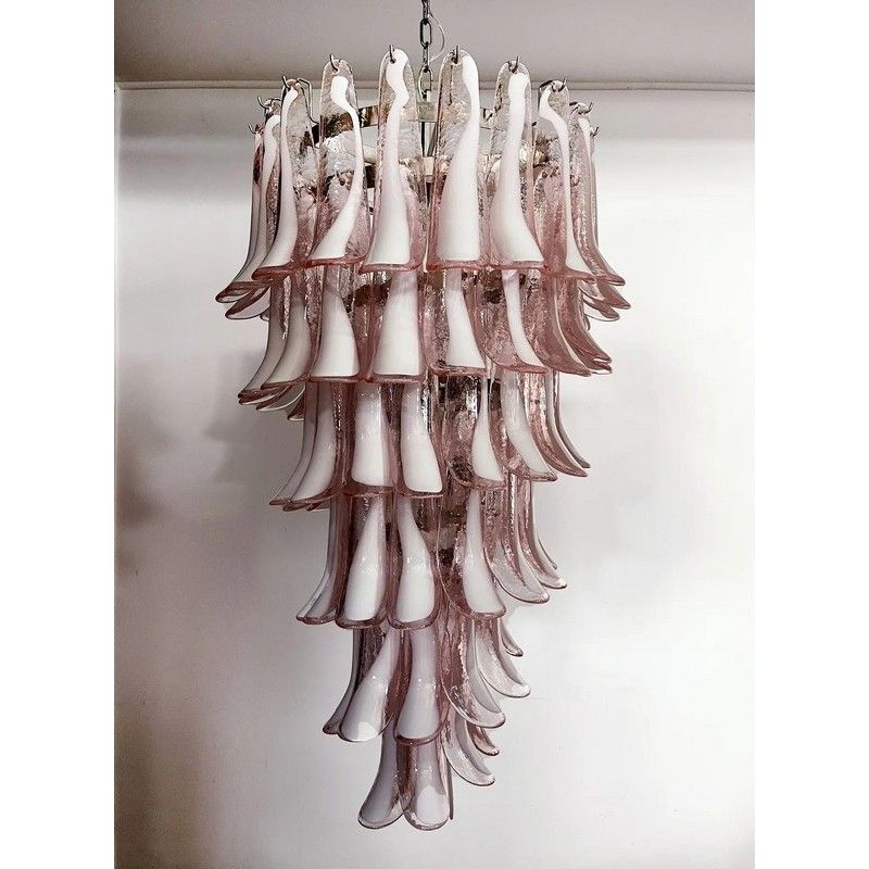 Винтажная люстра Murano Chandelier 83 Pink Petal Glass