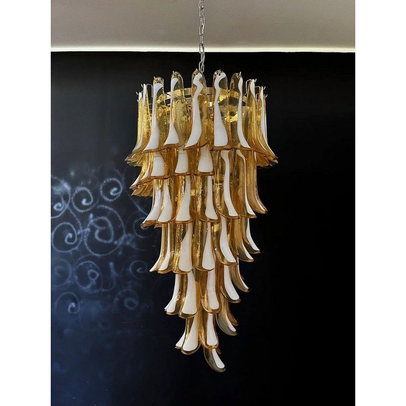 Винтажная люстра Murano Chandelier 83 Caramel-Colored Petal Glass