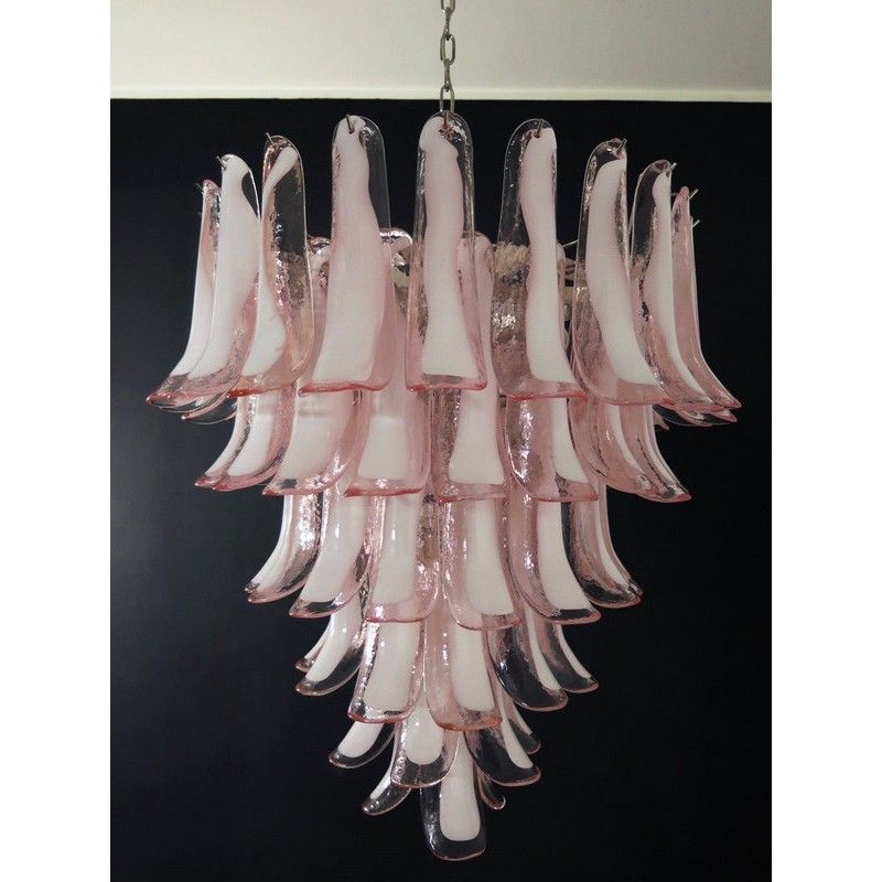 Винтажная люстра Murano Chandelier 75 Pink Petal Glass