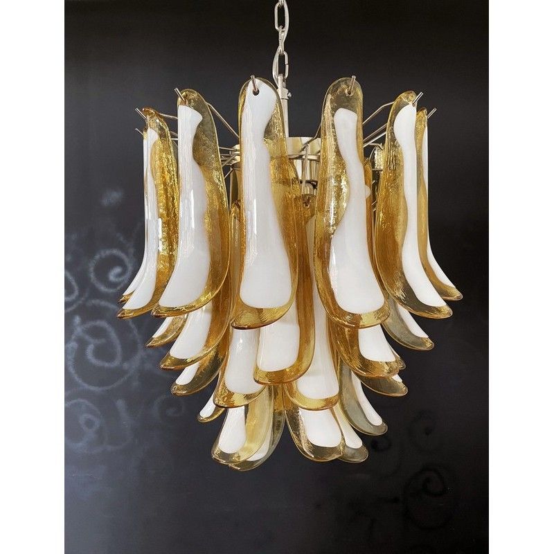 Винтажная люстра Murano Chandelier 41 Caramel-Colored Petal Glass