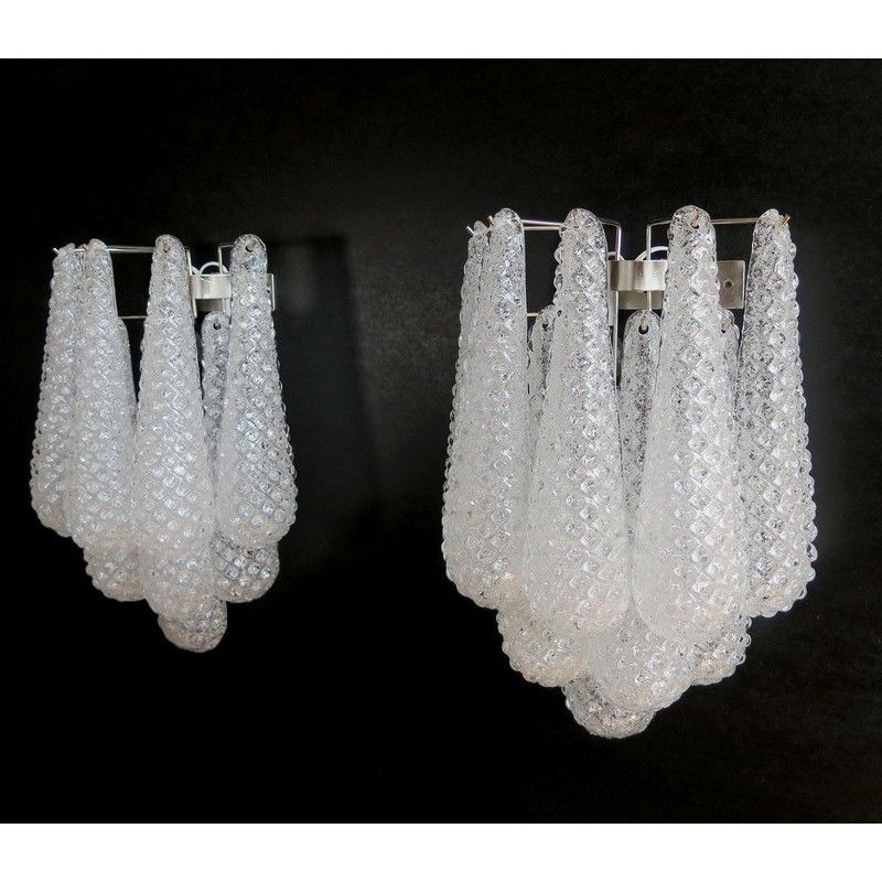 Настенный светильник Murano Chandelier 10 Clear Drop Glasses