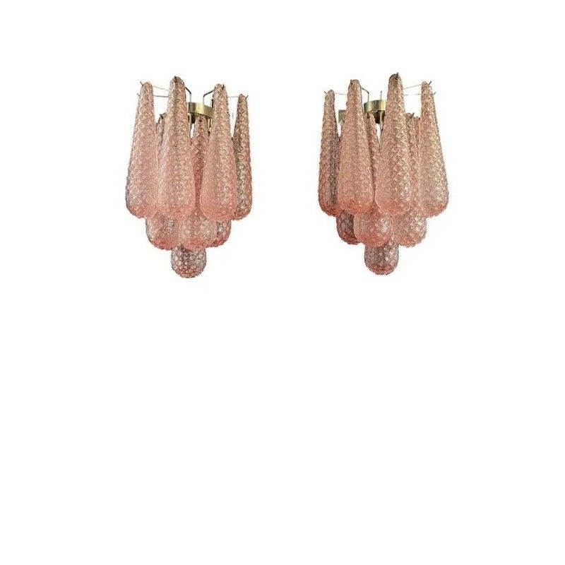 Настенный светильник Murano Chandelier 10 Pink Drop Glasses