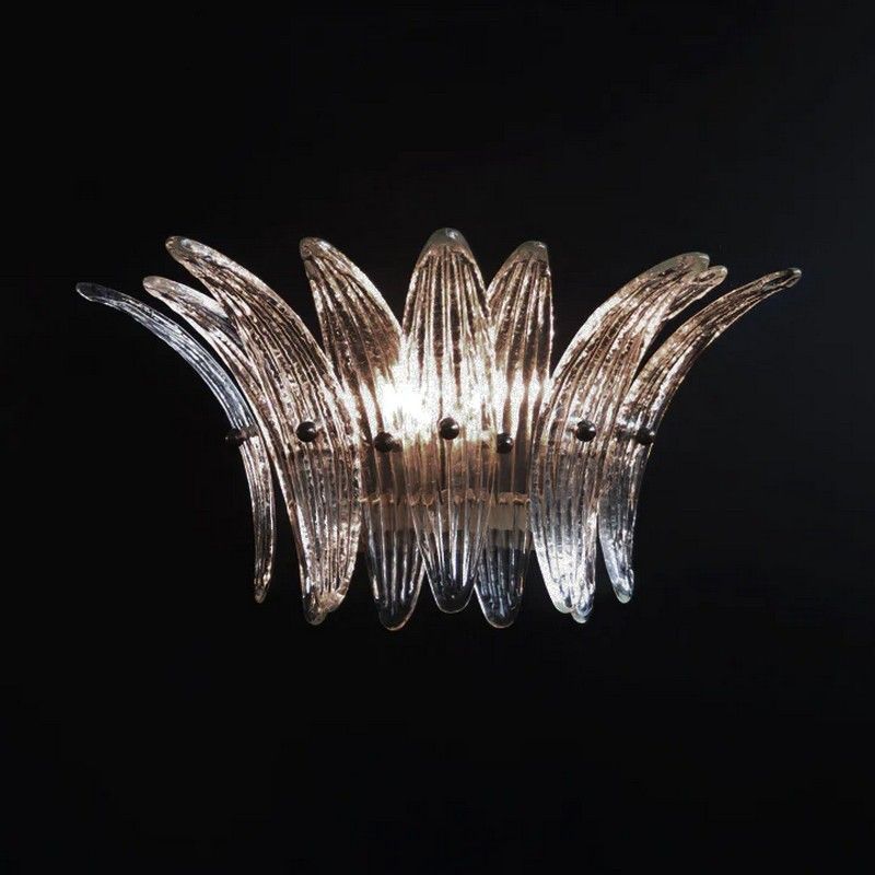 Настенный светильник Murano Wall Lamp 9 Clear Palmette Glass