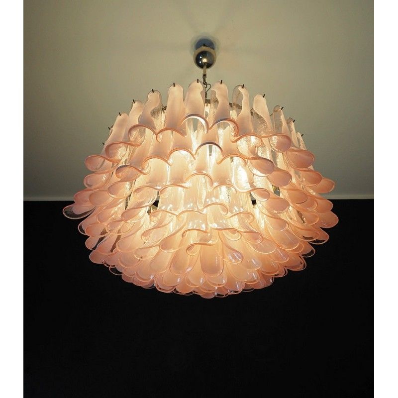 Винтажная люстра Murano Chandelier 101 Pink Petal Glass