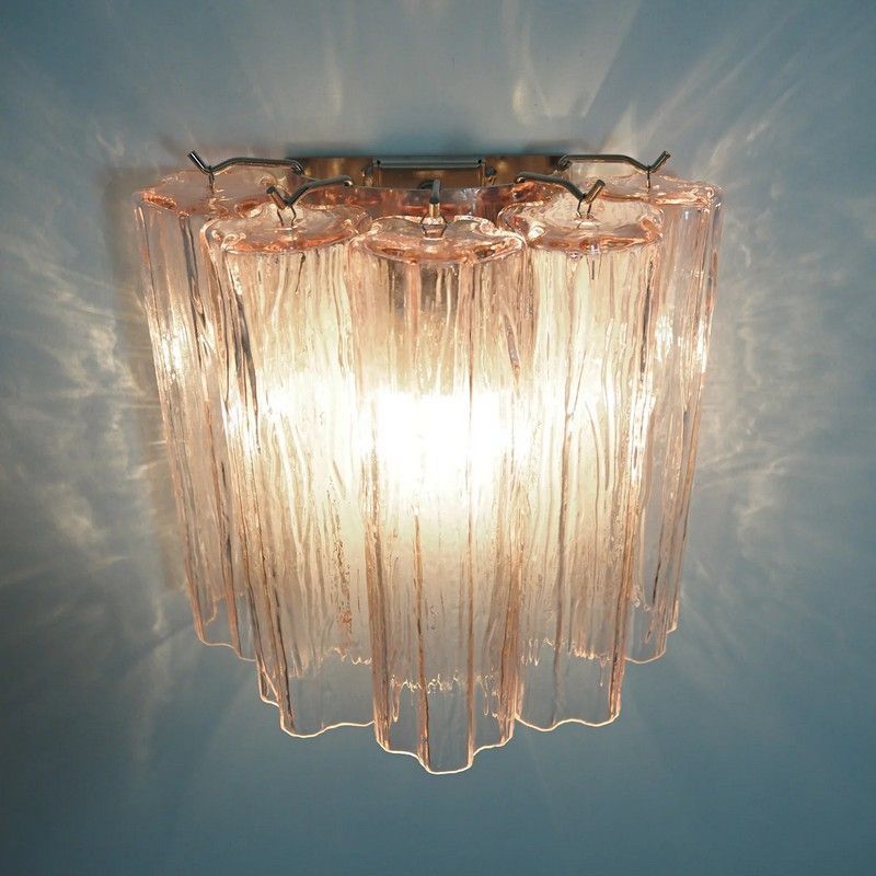 Настенный светильник Murano Wall Lamp 5 Pink Glass Tubes