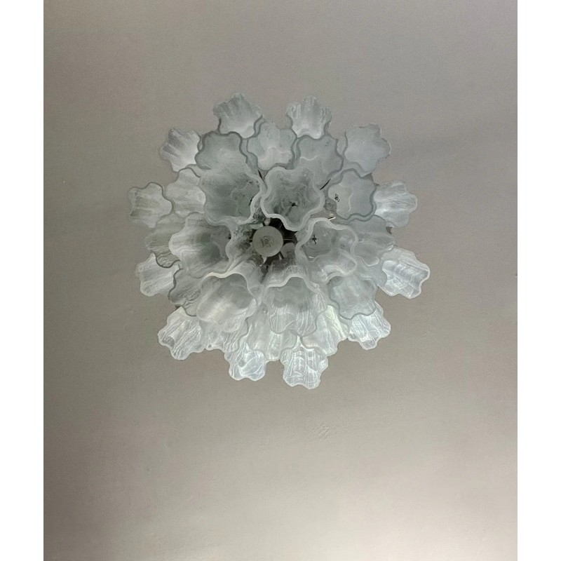 Винтажная люстра Murano Chandelier 30 White Glass Tubes