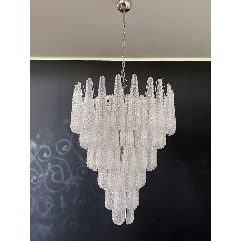 Винтажная люстра Murano Chandelier 75 Clear Drop Glasses