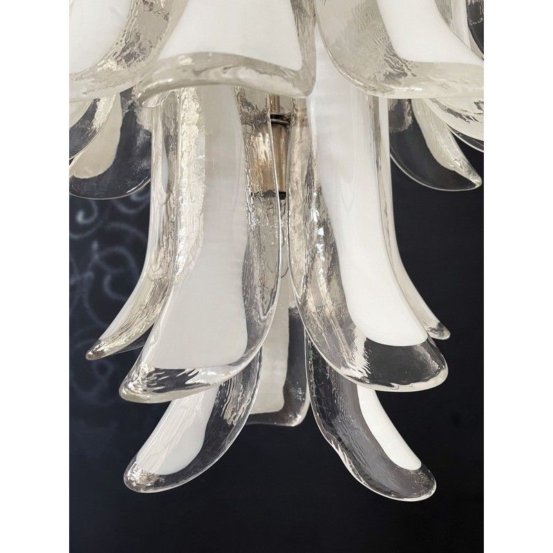 Винтажная люстра Murano Chandelier 75 White Petal Glass