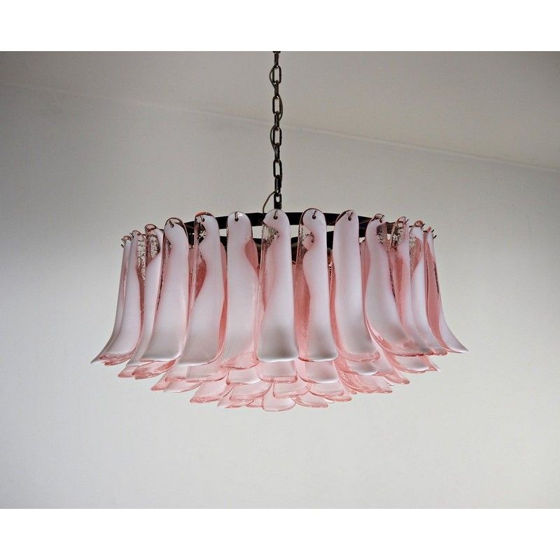 Винтажная люстра Murano Chandelier 101 Pink Petal Glass