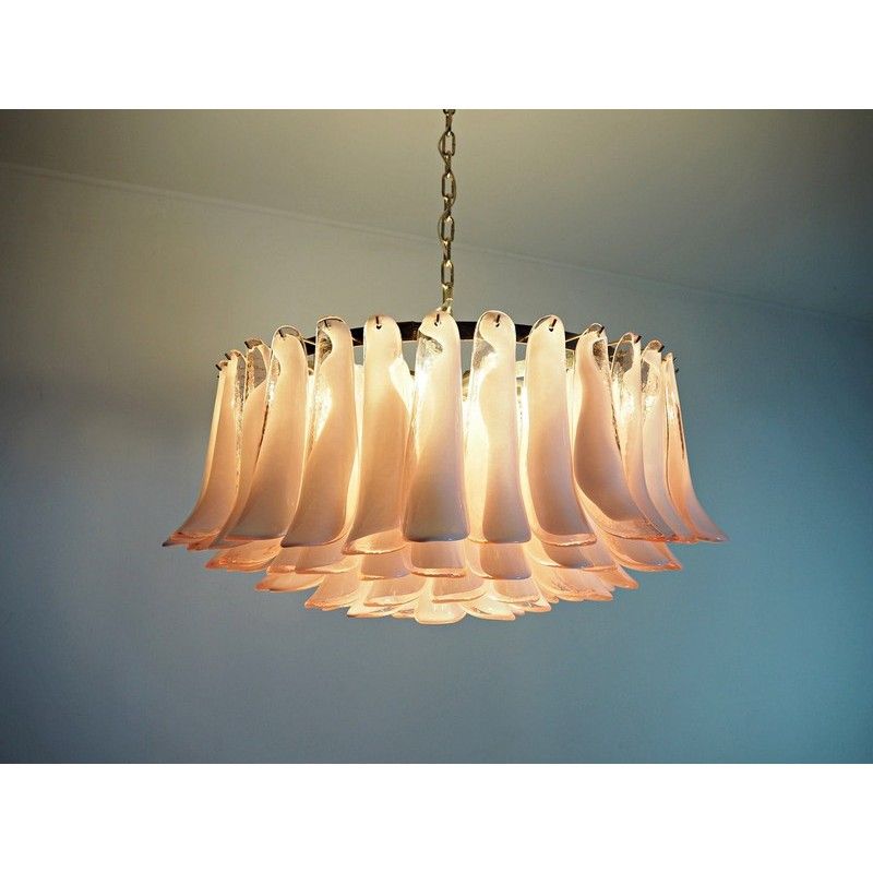 Винтажная люстра Murano Chandelier 101 Pink Petal Glass