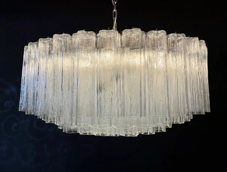 Винтажная люстра Murano Chandelier 101 Clear Glass Tubes