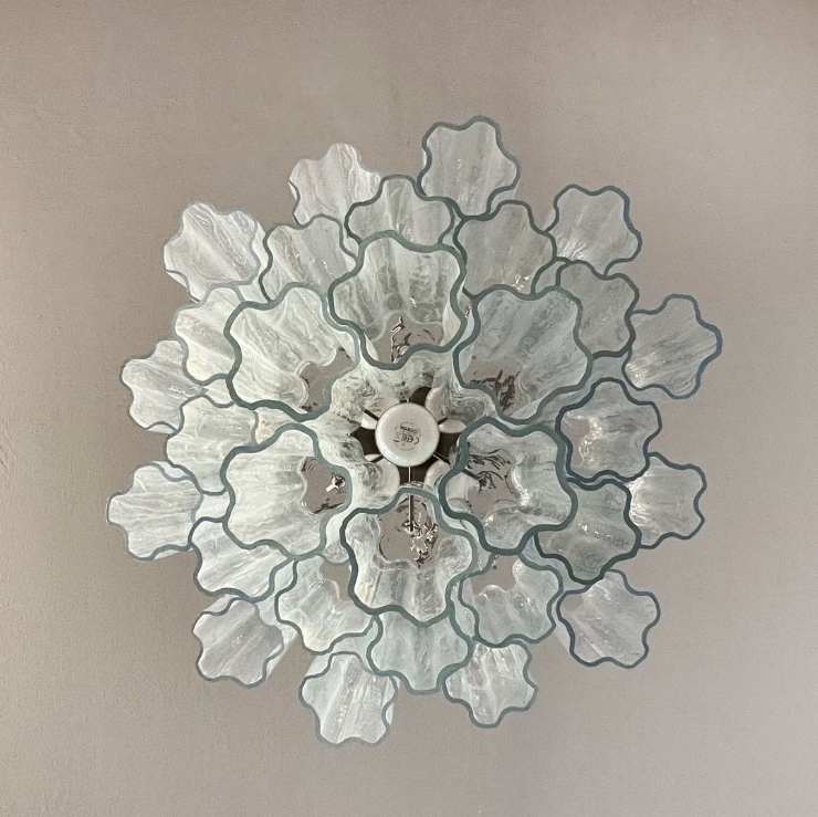 Винтажная люстра Murano Chandelier 30 Clear Glass Tubes