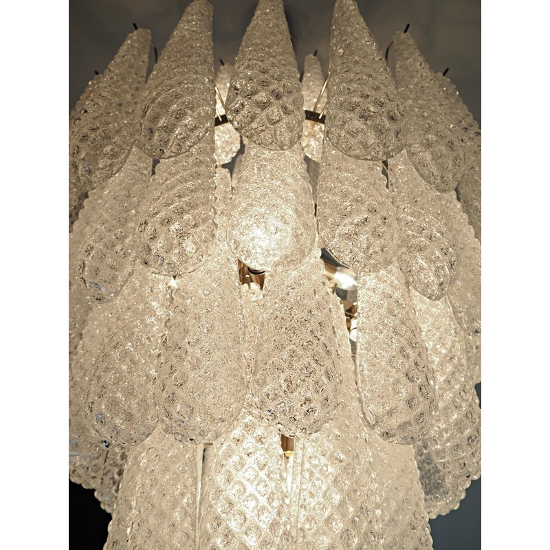 Винтажная люстра Murano Chandelier 85 Clear Drop Glasses