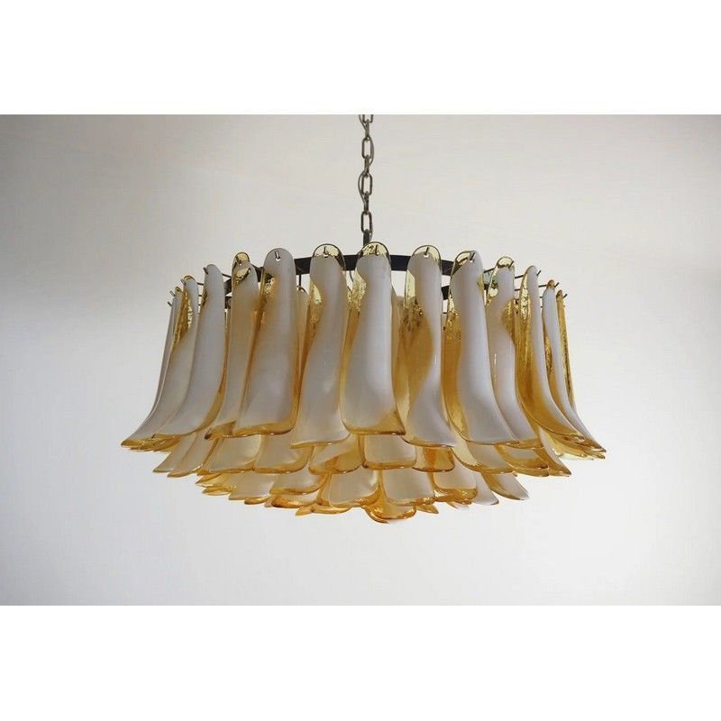 Винтажная люстра Murano Chandelier 101 Caramel-Colored Petal Glass