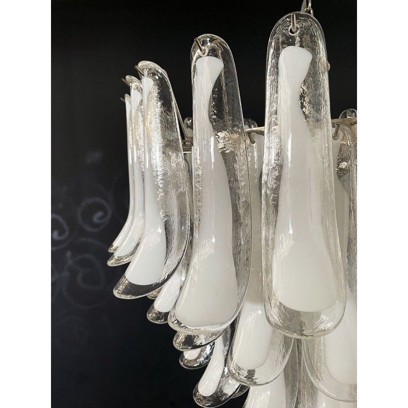 Винтажная люстра Murano Chandelier 75 White Petal Glass