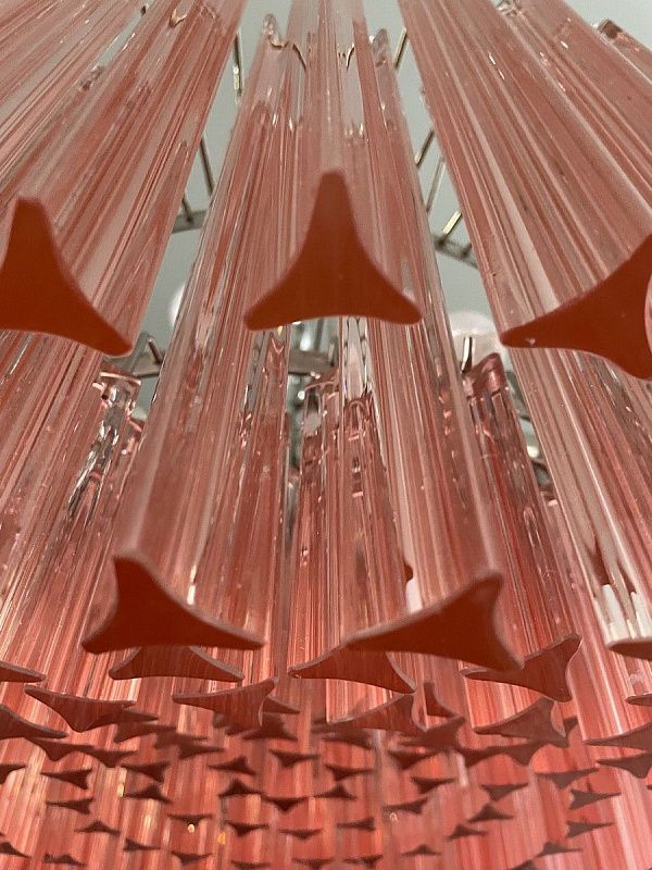 Винтажная люстра Murano Chandelier 265-1 Pink Prism Glass
