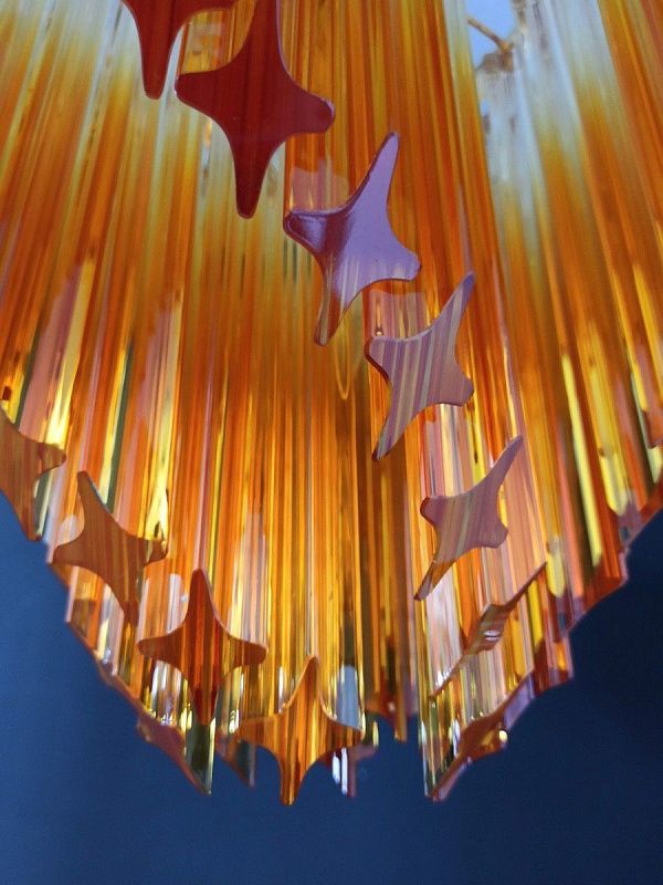 Винтажная люстра Murano Chandelier 114 Gradually Yellow Prism Glass