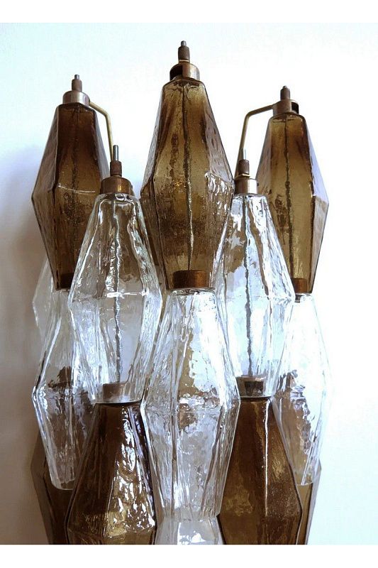 Настенный светильник Murano Wall Lamp 17 Smoke-Finished Poliedri Glass