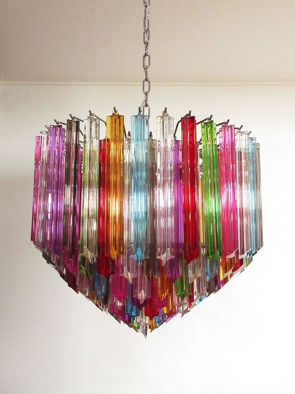 Винтажная люстра Murano Chandelier 163 Multi-Colored Prism Glass