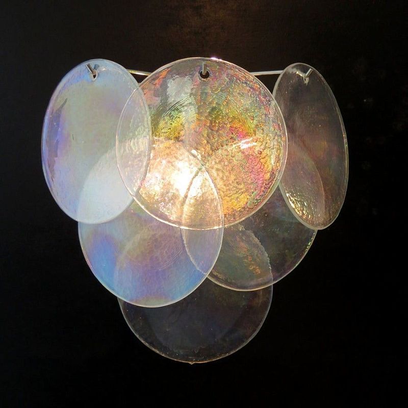 Настенный светильник Murano Wall Lamp 6 Iris Clear Disk Glass