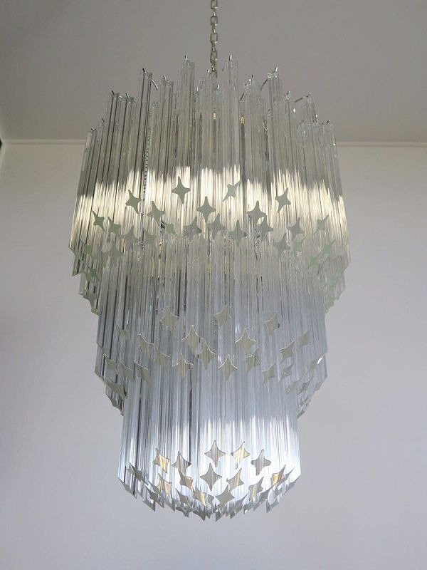 Винтажная люстра Murano Chandelier 184 Clear Prism Glass