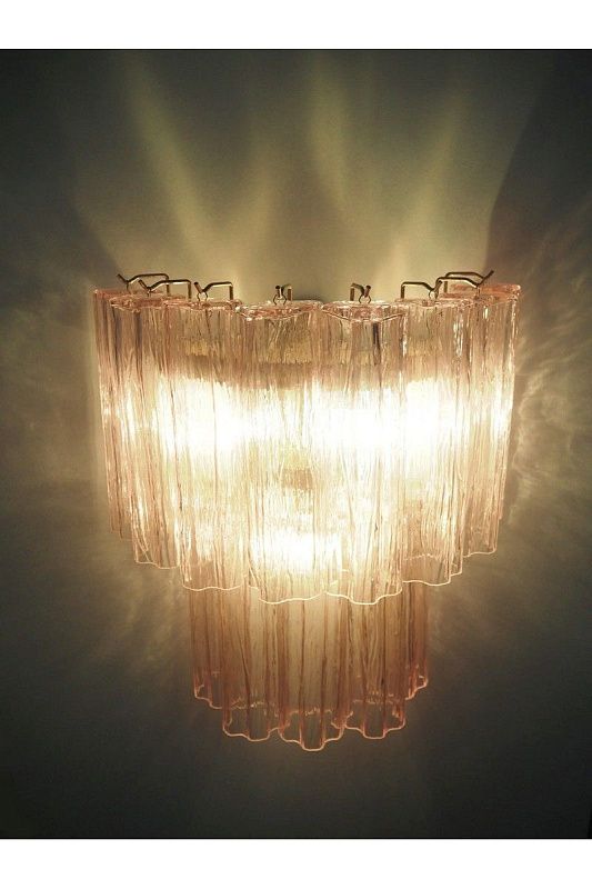 Настенный светильник Murano Wall Lamp 13 Pink Glass Tubes