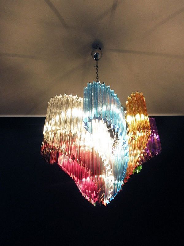 Винтажная люстра Murano Chandelier 200 Multi-Colored Prism Glass