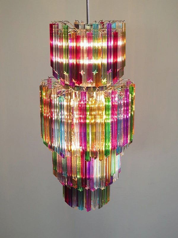Винтажная люстра Murano Chandelier 242 Multicolored Prism Glass